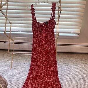 Vici Red Floral Maxi Dress